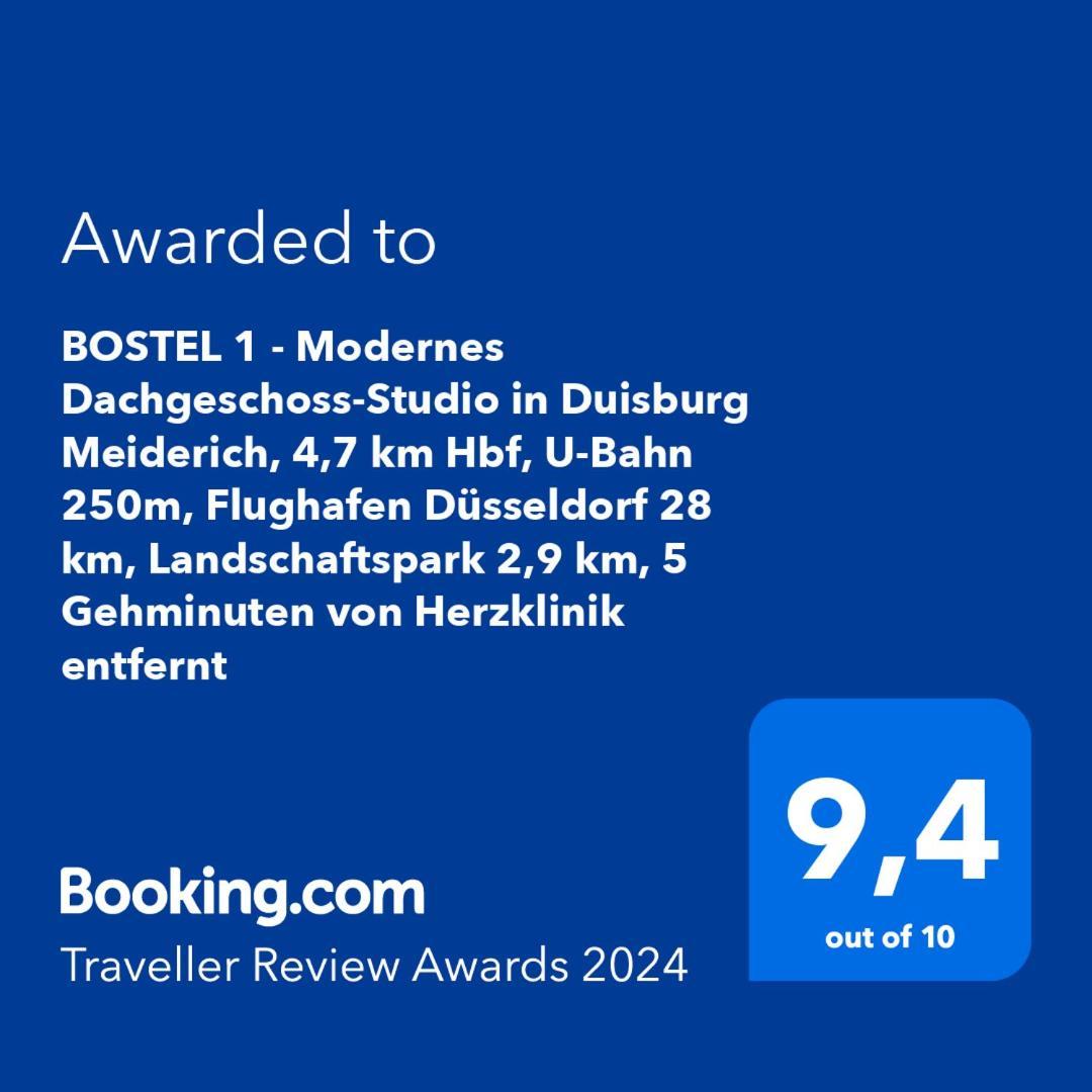 Bostel 1 - Modernes Dachgeschoss-Studio In Duisburg Meiderich, 4,7 Km Hbf, U-Bahn 250M, Flughafen Duesseldorf 28 Km, Landschaftspark 2,9 Km, 5 Gehminuten Von Herzklinik Entfernt מראה חיצוני תמונה
